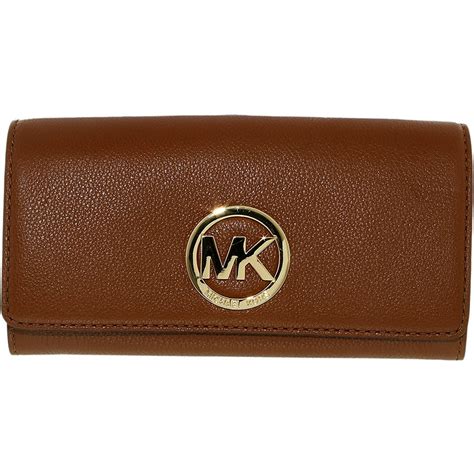 michael kors dark brown leather wallet